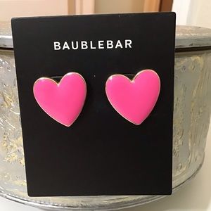 1Inch Baublebar Neon Pink Gold Stud Earrings